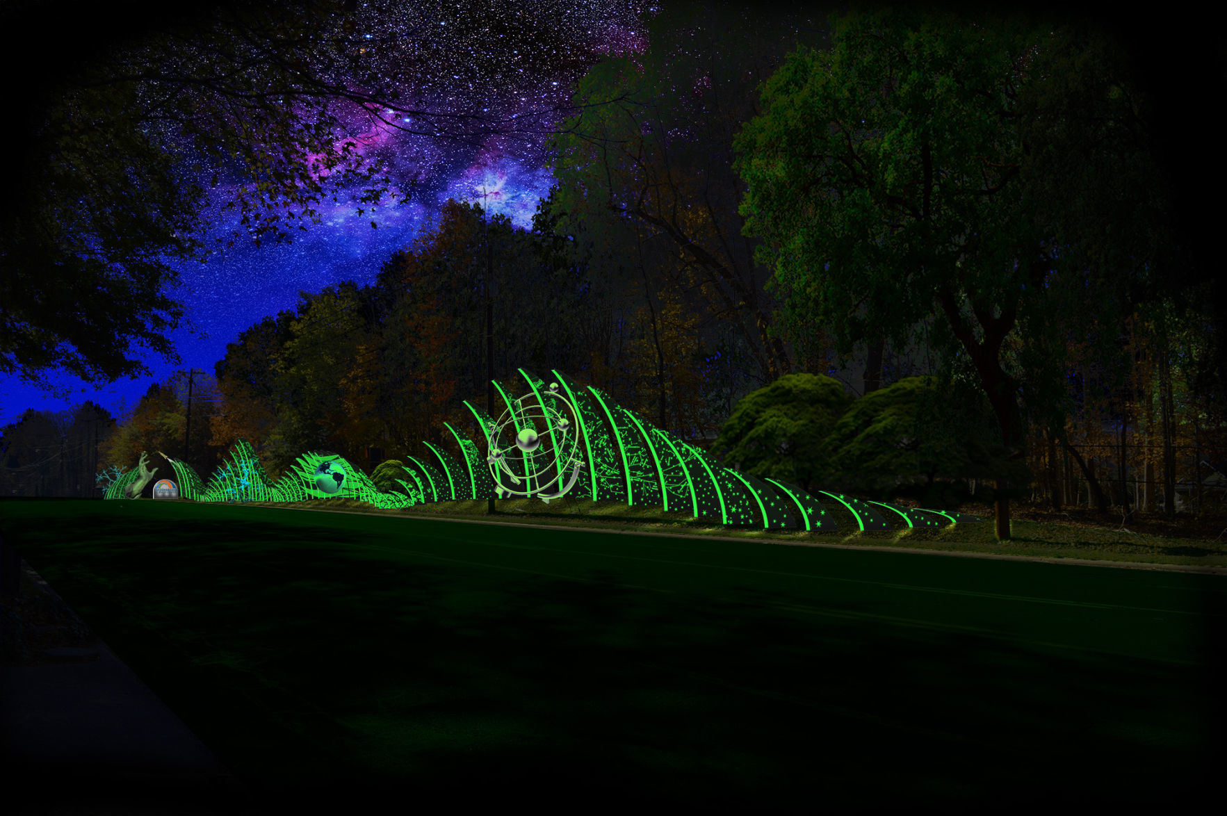 Lawndale entrance night